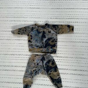 Munster Kids Matching Set in Blue and Tan